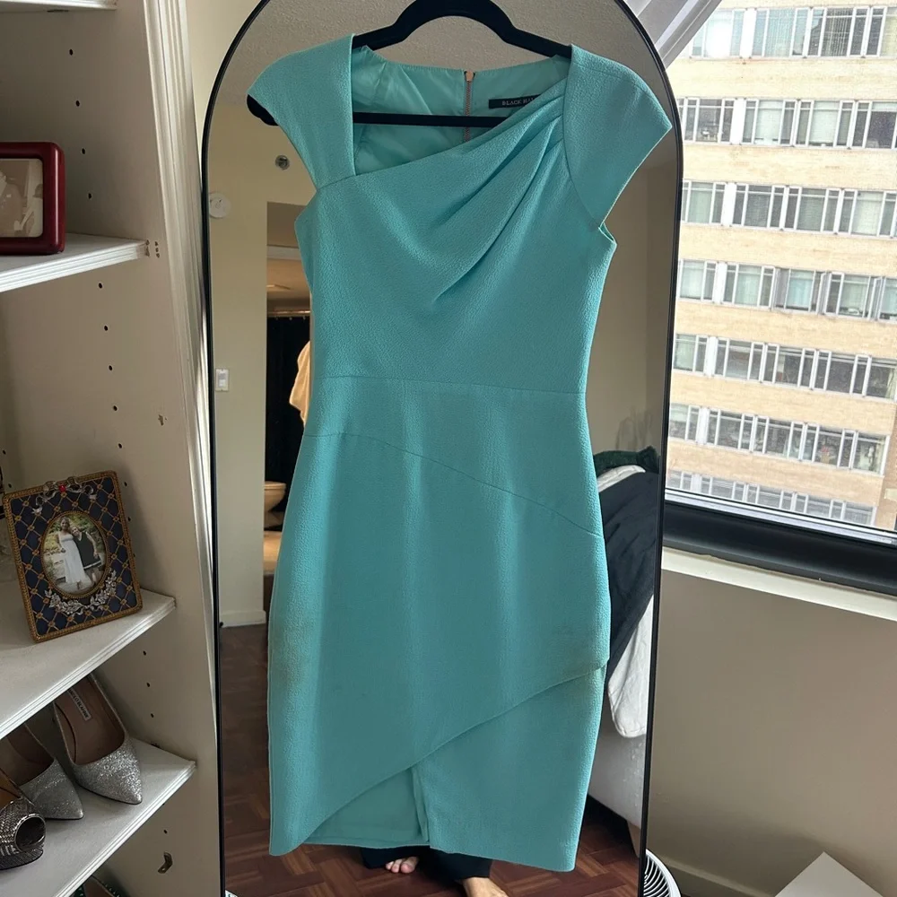 Elegant Blue Cap Sleeve black halo Dress - Picture 1 of 2